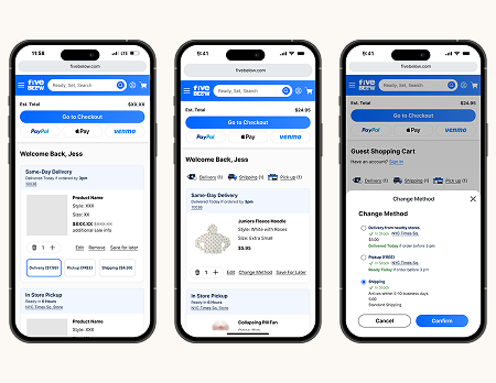fiveBelow mobile prototype